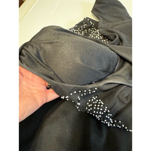 JS Boutique Women’s Dress Evening Gown‎ Prom Size 10 Black Beaded - Picture 6 of 9